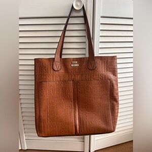 Steve Madden Brown Tote Bag - Black Flower Interior